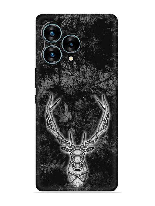 Ancient Deer Embossed Soft Silicone Case for Lava Blaze Curve (5G)