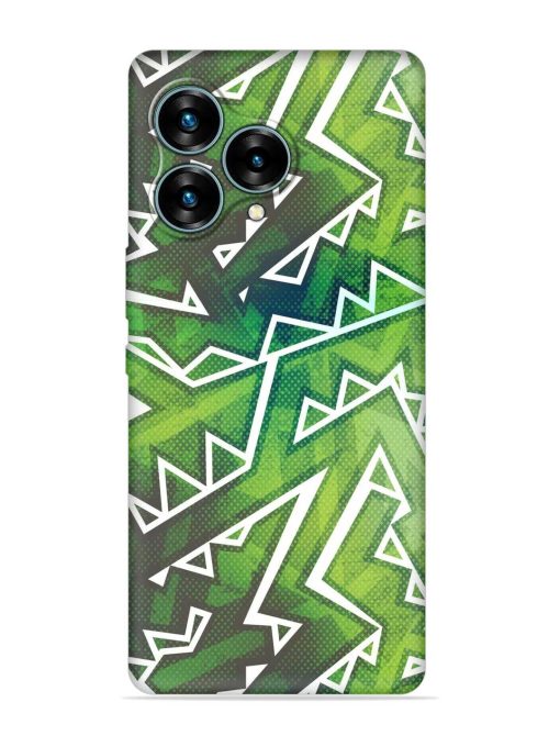 Green Graffiti Seamless Embossed Soft Silicone Case for Lava Blaze Curve (5G) Zapvi