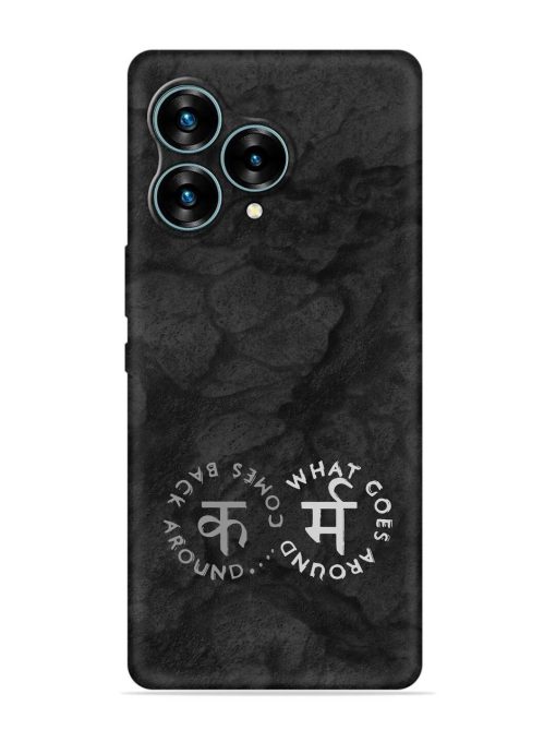 Karma Hindi Word Embossed Soft Silicone Case for Lava Blaze Curve (5G)