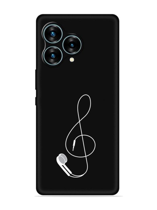 Music Earphone Vector Embossed Soft Silicone Case for Lava Blaze Curve (5G) Zapvi