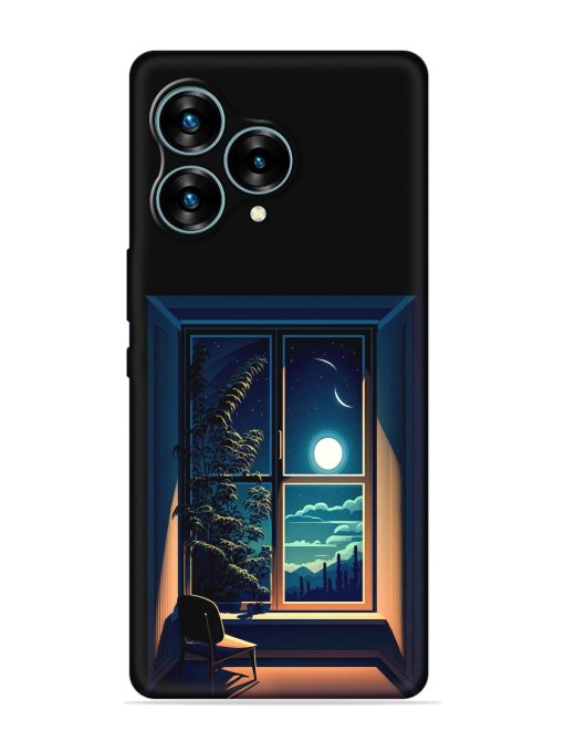 Night View At Window Embossed Soft Silicone Case for Lava Blaze Curve (5G) Zapvi