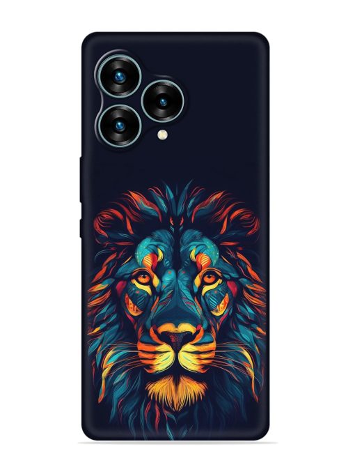 Colorful Lion Embossed Soft Silicone Case for Lava Blaze Curve (5G) Zapvi