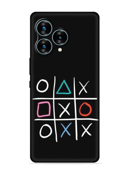 Super Neon Tic-Tac-Toe Embossed Soft Silicone Case for Lava Blaze Curve (5G) Zapvi