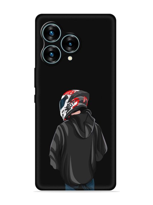 Motorcycle Rider Embossed Soft Silicone Case for Lava Blaze Curve (5G) Zapvi