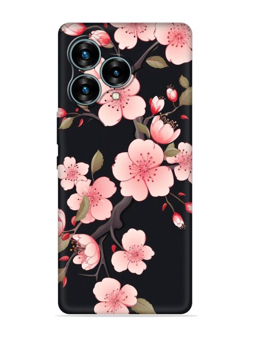 Cherry Blossom Embossed Soft Silicone Case for Lava Blaze Curve (5G) Zapvi