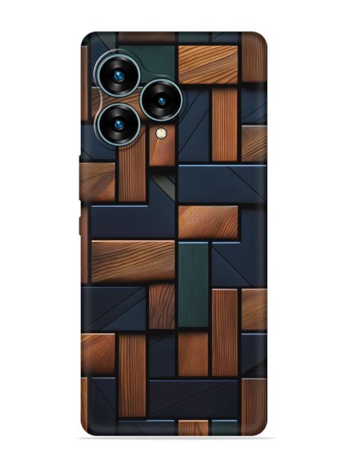 Wooden Background Cubes Embossed Soft Silicone Case for Lava Blaze Curve (5G) Zapvi