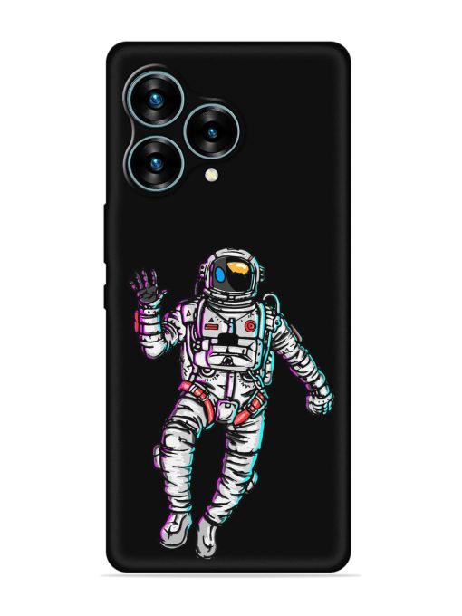 Spaceman Embossed Soft Silicone Case for Lava Blaze Curve (5G) Zapvi