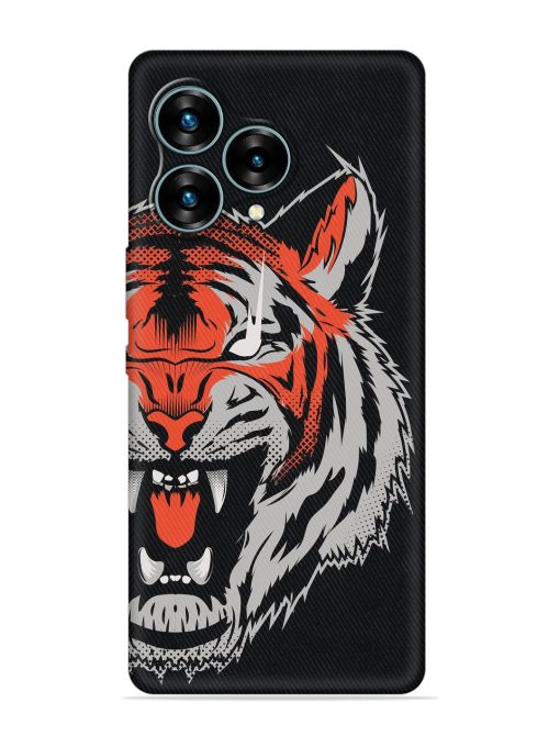 Tiger Aggression Embossed Soft Silicone Case for Lava Blaze Curve (5G) Zapvi