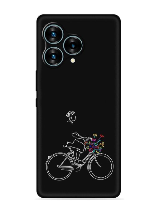 Minimalist Cycle Art Embossed Soft Silicone Case for Lava Blaze Curve (5G) Zapvi