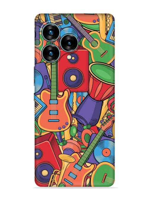 Colorful Music Art Embossed Soft Silicone Case for Lava Blaze Curve (5G) Zapvi