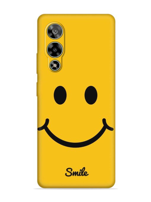 Yellow Smiley Embossed Soft Silicone Case for Lava Storm (5G) Zapvi