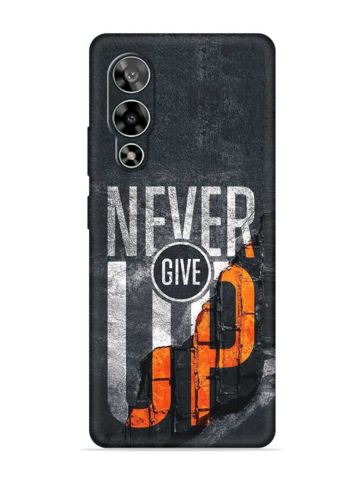 Never Give Up Embossed Soft Silicone Case for Lava Storm (5G) Zapvi