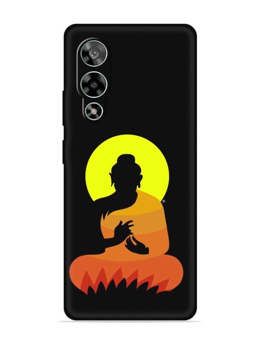 Buddha Art Black Embossed Soft Silicone Case for Lava Storm (5G) Zapvi