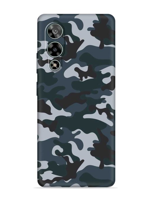 Dark Blue Army Military Art Embossed Soft Silicone Case for Lava Storm (5G) Zapvi