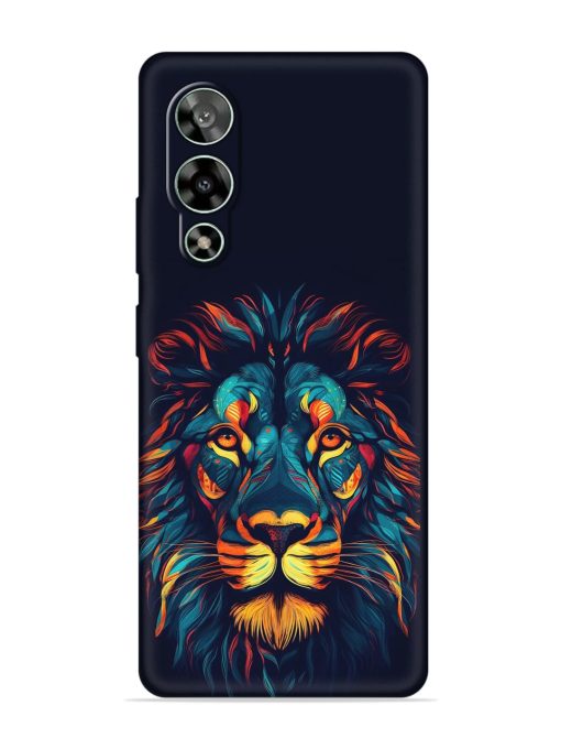 Colorful Lion Embossed Soft Silicone Case for Lava Storm (5G)