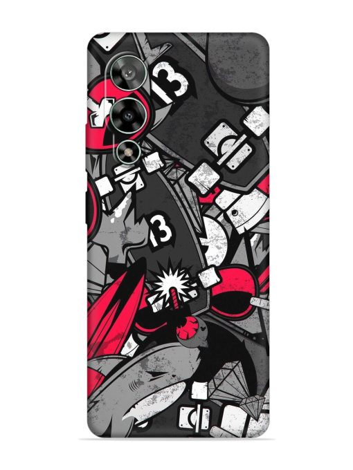 Fictional Doodle Embossed Soft Silicone Case for Lava Storm (5G)