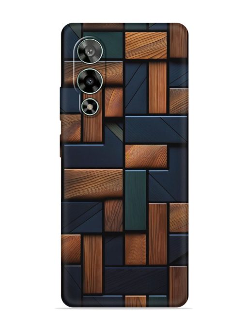 Wooden Background Cubes Embossed Soft Silicone Case for Lava Storm (5G) Zapvi