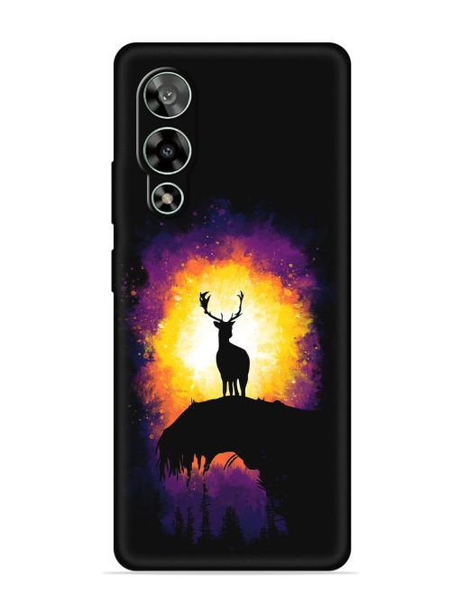 Elk Animal Art Embossed Soft Silicone Case for Lava Storm (5G)