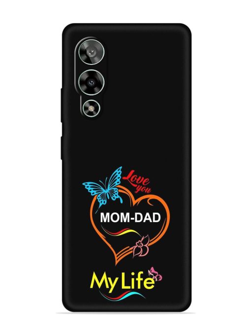 Love You Mom Dad Embossed Soft Silicone Case for Lava Storm (5G) Zapvi