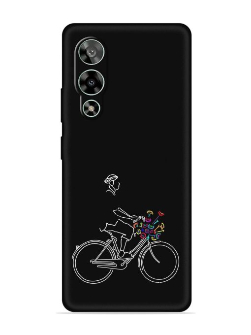 Minimalist Cycle Art Embossed Soft Silicone Case for Lava Storm (5G)