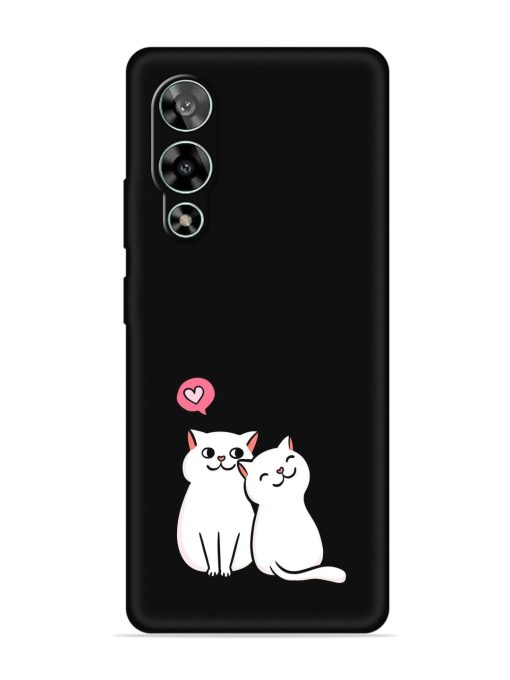 Cute Loving Cats Embossed Soft Silicone Case for Lava Storm (5G) Zapvi