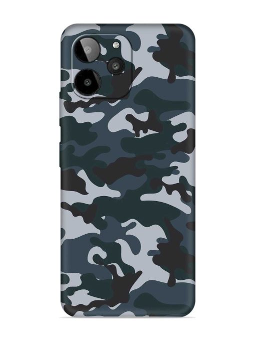 Dark Blue Army Military Art Embossed Soft Silicone Case for Lava Yuva 2 Pro Zapvi