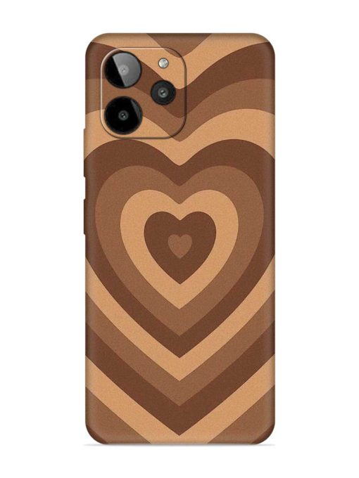 Brown Heart Embossed Soft Silicone Case for Lava Yuva 2 Pro Zapvi