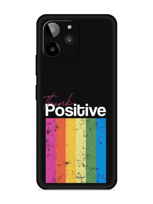 Think Positive Typography Embossed Soft Silicone Case for Lava Yuva 2 Pro Zapvi