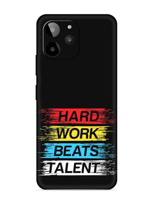 Hard Work Beats Embossed Soft Silicone Case for Lava Yuva 2 Pro