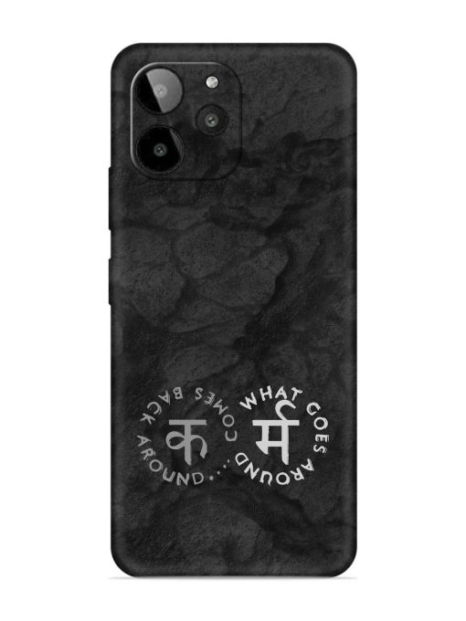 Karma Hindi Word Embossed Soft Silicone Case for Lava Yuva 2 Pro