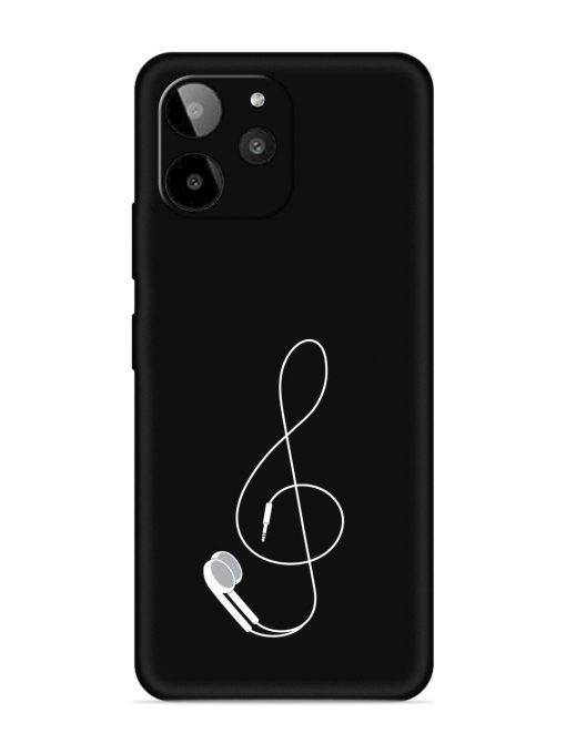 Music Earphone Vector Embossed Soft Silicone Case for Lava Yuva 2 Pro