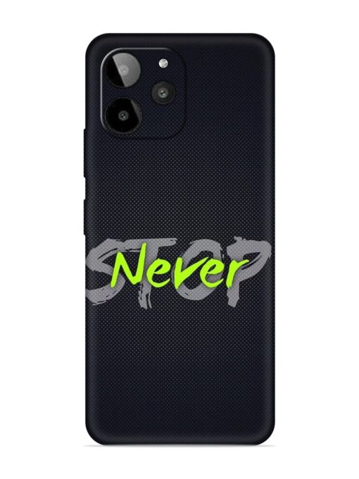 Never Stop Embossed Soft Silicone Case for Lava Yuva 2 Pro