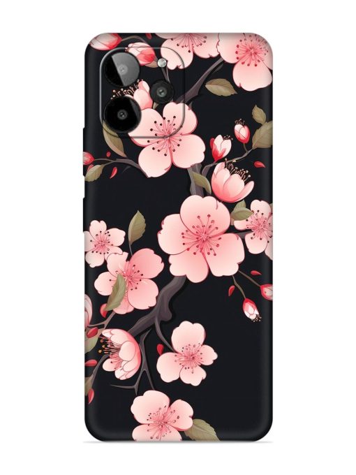 Cherry Blossom Embossed Soft Silicone Case for Lava Yuva 2 Pro Zapvi