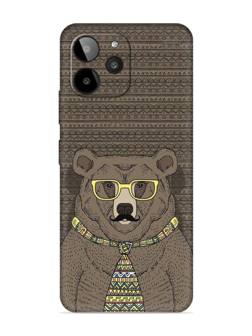 Grizzly Bear Embossed Soft Silicone Case for Lava Yuva 2 Pro Zapvi