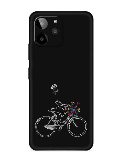 Minimalist Cycle Art Embossed Soft Silicone Case for Lava Yuva 2 Pro Zapvi