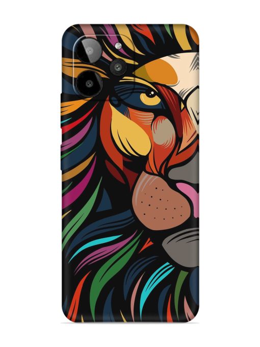 Trippy Lion Art Embossed Soft Silicone Case for Lava Yuva 2 Pro