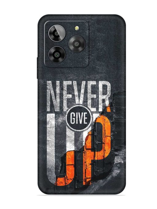 Never Give Up Embossed Soft Silicone Case for Lava Yuva 3 Zapvi