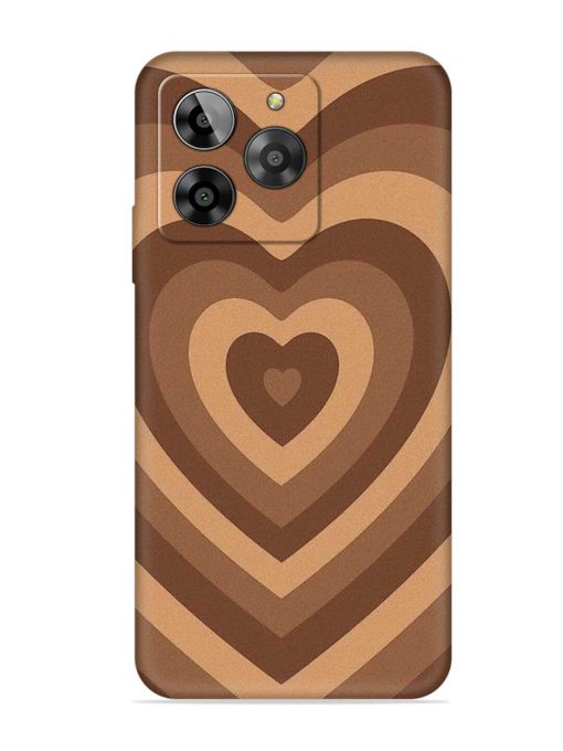 Brown Heart Embossed Soft Silicone Case for Lava Yuva 3 Zapvi