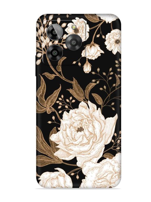 Peonies Roses Floral Embossed Soft Silicone Case for Lava Yuva 3 Zapvi