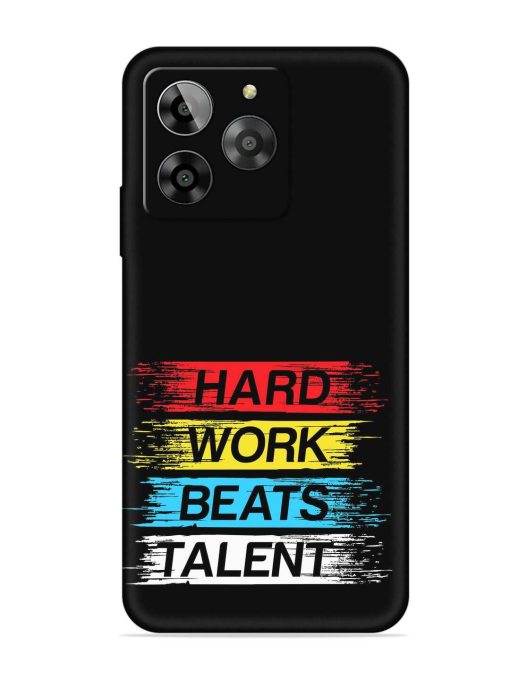 Hard Work Beats Embossed Soft Silicone Case for Lava Yuva 3 Zapvi