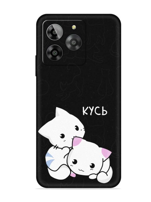 Kycb Cat Embossed Soft Silicone Case for Lava Yuva 3 Zapvi