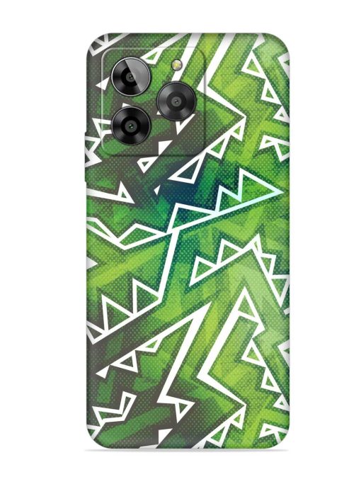 Green Graffiti Seamless Embossed Soft Silicone Case for Lava Yuva 3 Zapvi