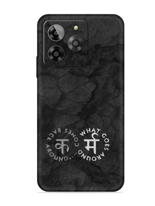 Karma Hindi Word Embossed Soft Silicone Case for Lava Yuva 3