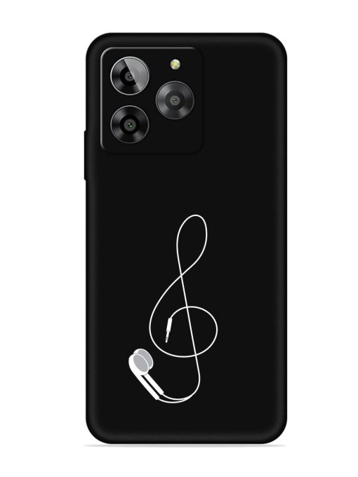 Music Earphone Vector Embossed Soft Silicone Case for Lava Yuva 3 Zapvi