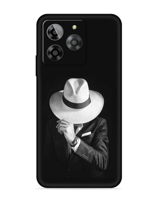 Men Under Hat Embossed Soft Silicone Case for Lava Yuva 3 Zapvi