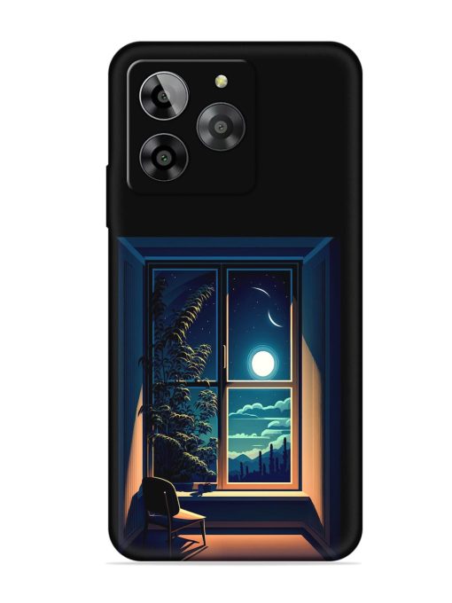 Night View At Window Embossed Soft Silicone Case for Lava Yuva 3 Zapvi