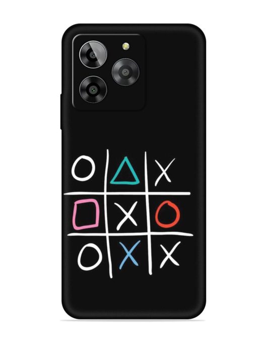 Super Neon Tic-Tac-Toe Embossed Soft Silicone Case for Lava Yuva 3