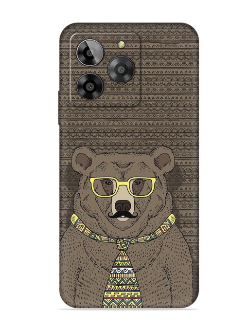 Grizzly Bear Embossed Soft Silicone Case for Lava Yuva 3 Zapvi