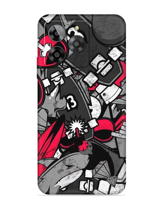 Fictional Doodle Embossed Soft Silicone Case for Lava Yuva 3 Zapvi