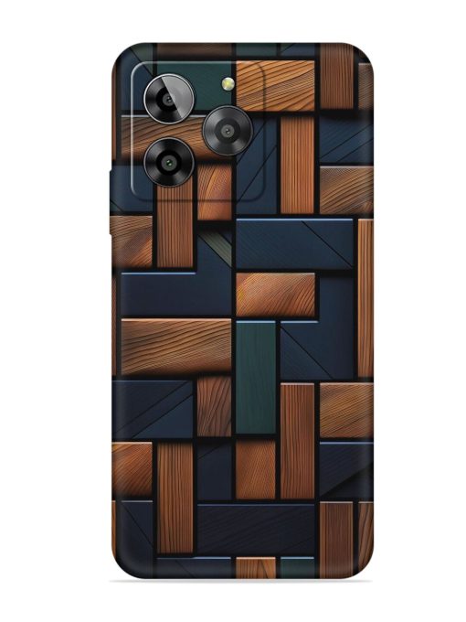 Wooden Background Cubes Embossed Soft Silicone Case for Lava Yuva 3 Zapvi